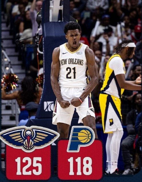 NBA战报：鹈鹕125-118步行者