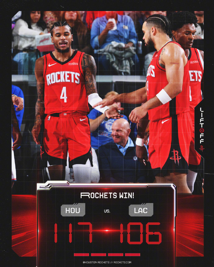 NBA战报-火箭117-106快船