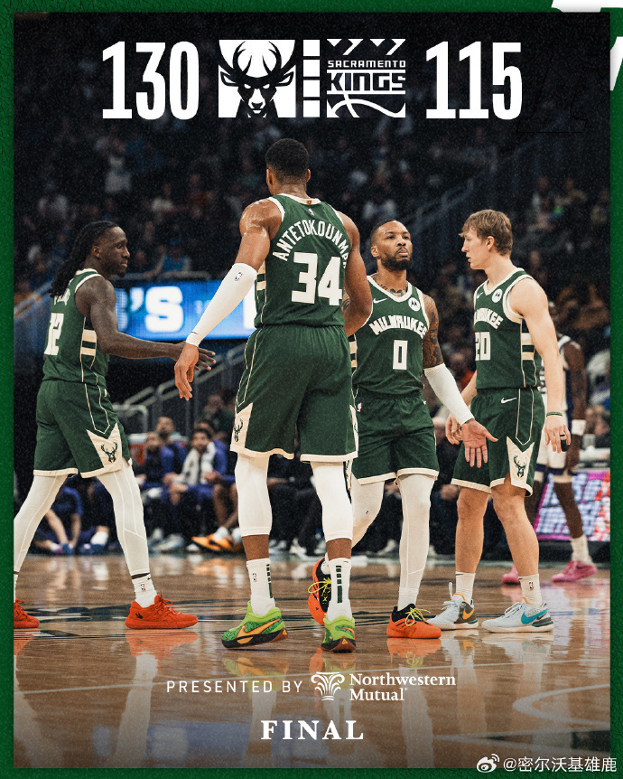 NBA - 雄鹿130-115国王