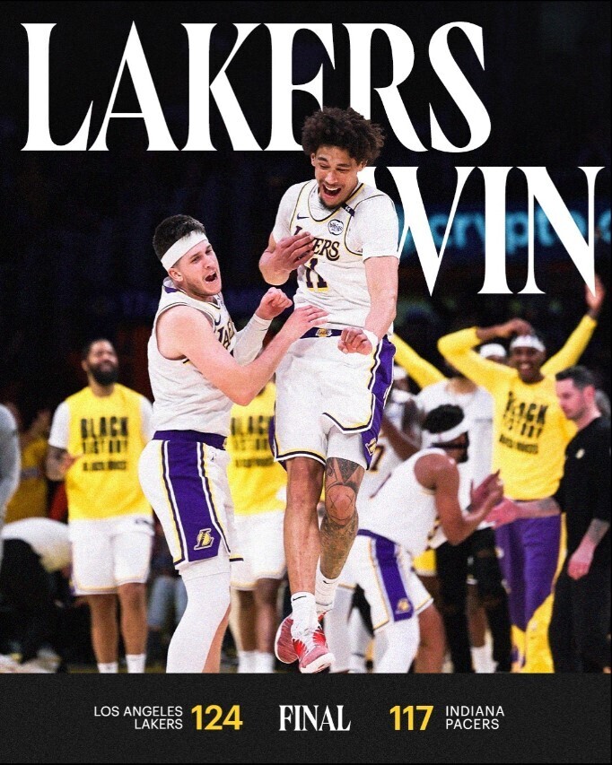 NBA赛程：湖人124:117步行者