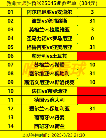 胜负彩25045期