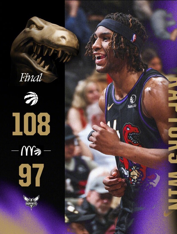 NBA赛程：猛龙108:97黄蜂