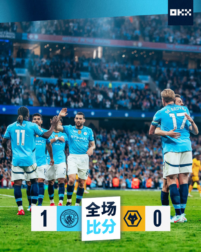 曼城1-0狼队