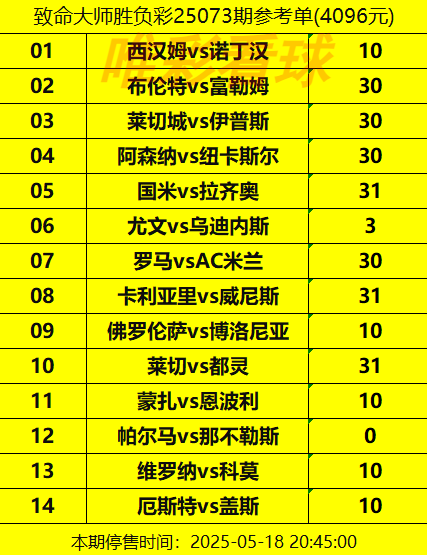 胜负彩-25078期