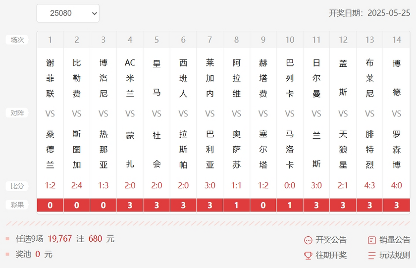 25080期足彩任9开奖