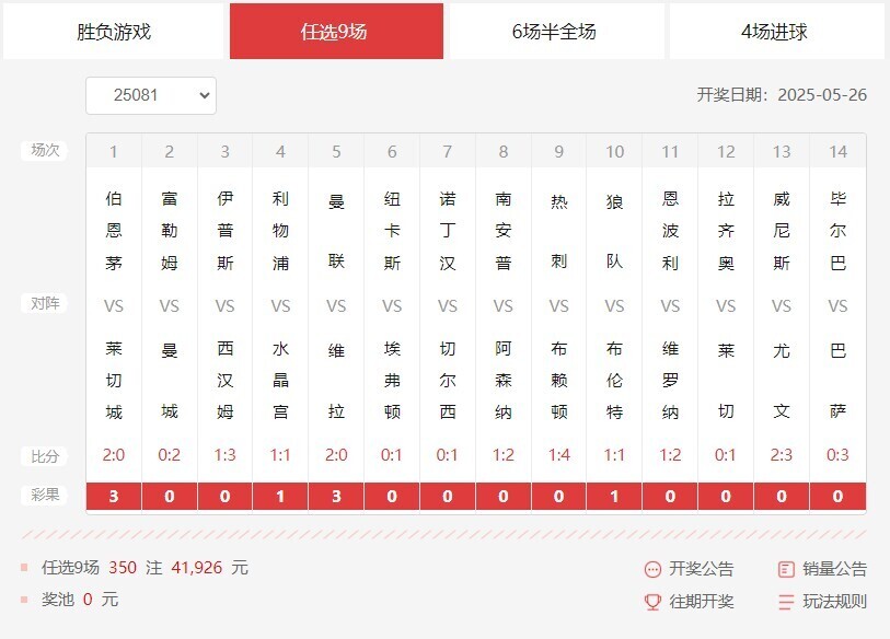 足彩任9开奖