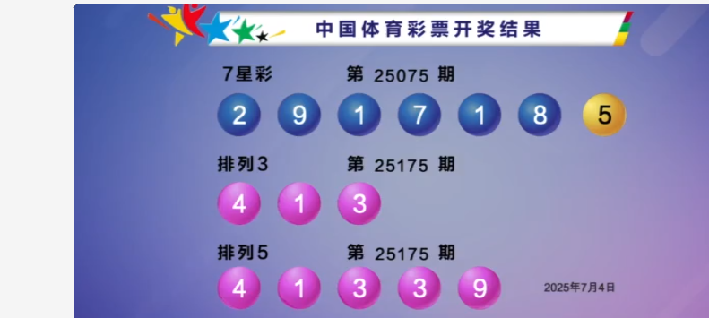 体彩开奖详情
