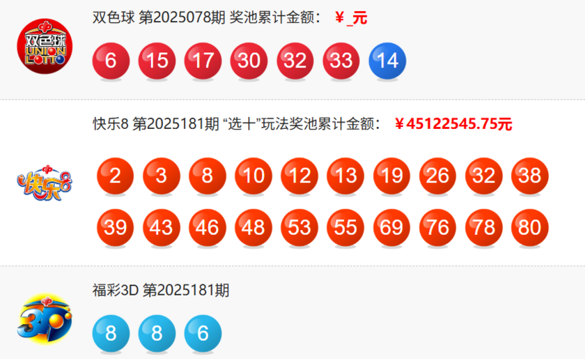 福彩开奖详情