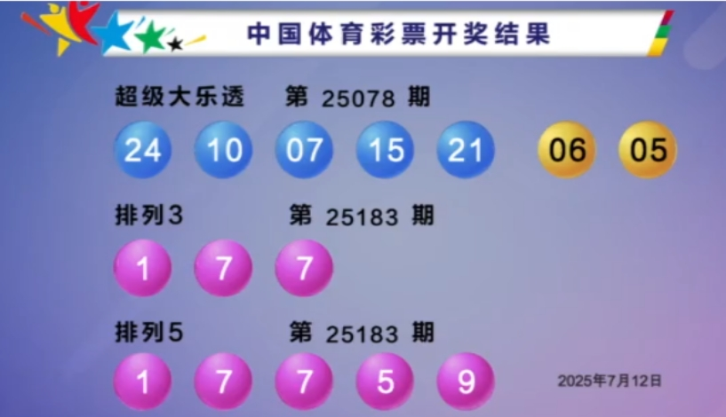 体彩开奖详情