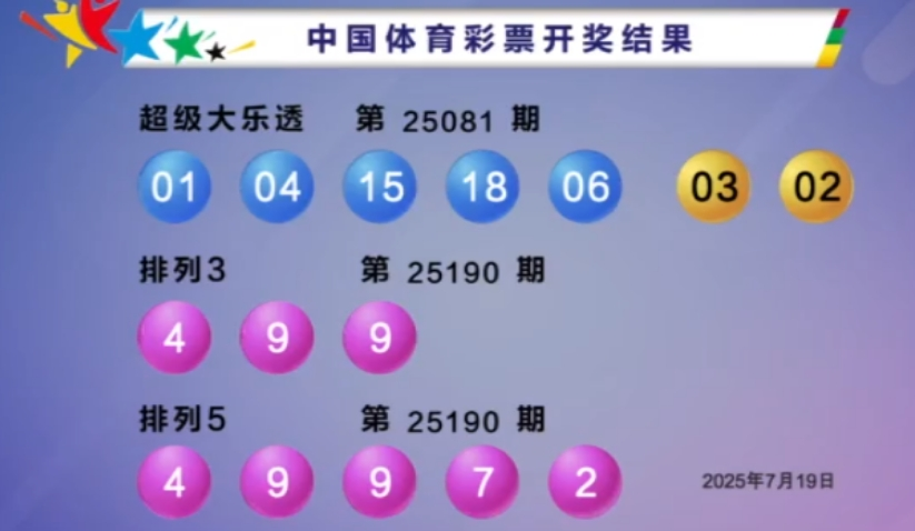 体彩开奖详情