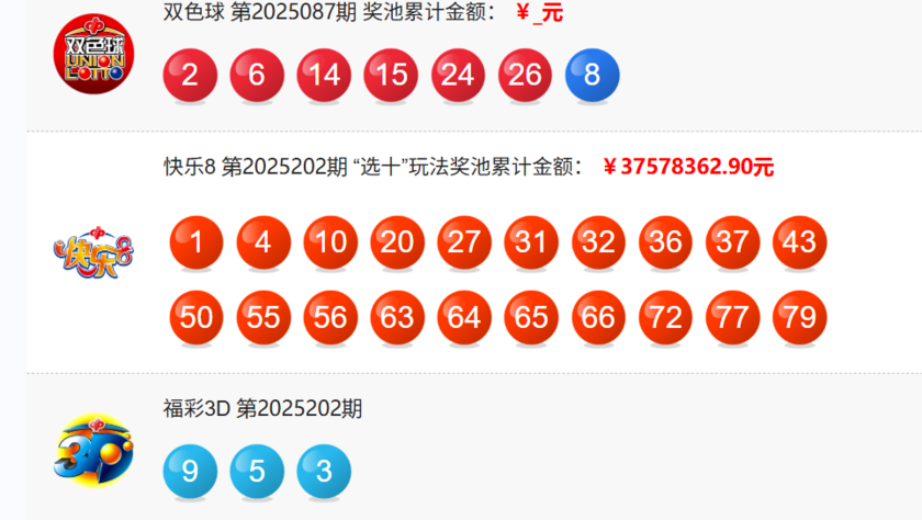 福彩开奖详情