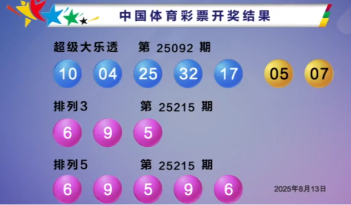 体彩开奖详情