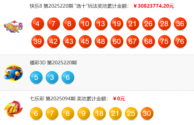 福彩开奖详情