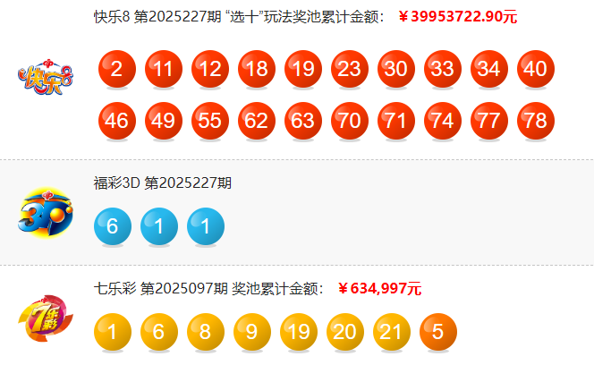 福彩开奖详情