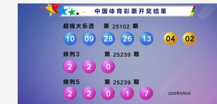 体彩开奖详情
