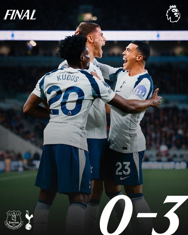 埃弗顿0-3热刺