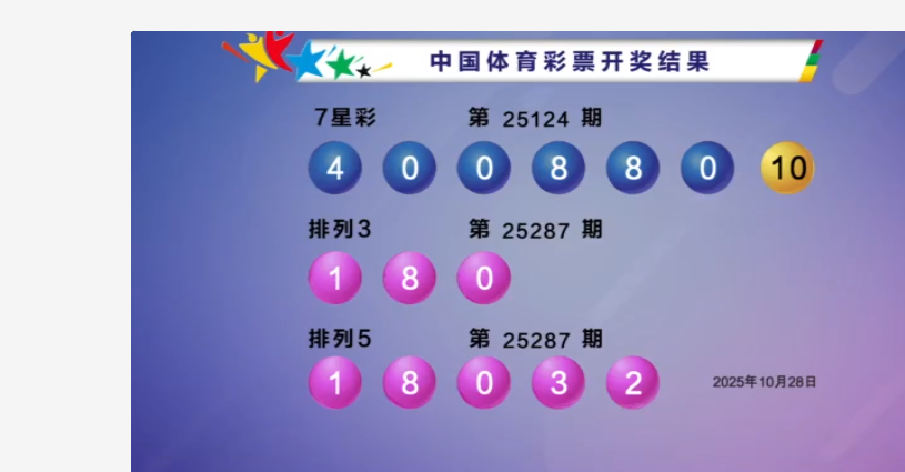 体彩开奖详情