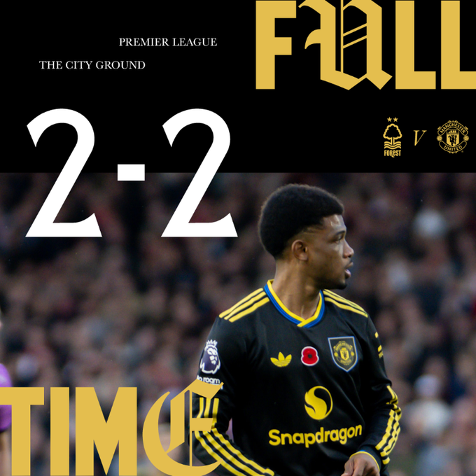 曼联2-2诺丁汉森林