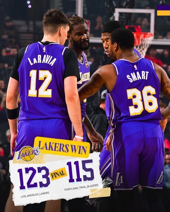 湖人123-115力克开拓者