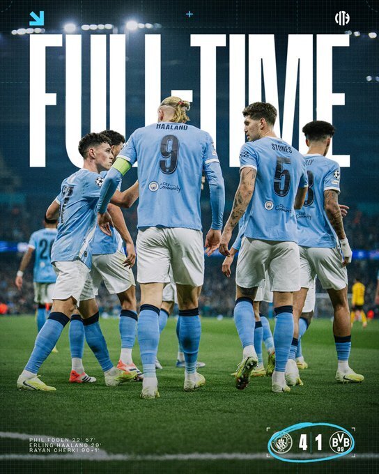 曼城4-1多特蒙德