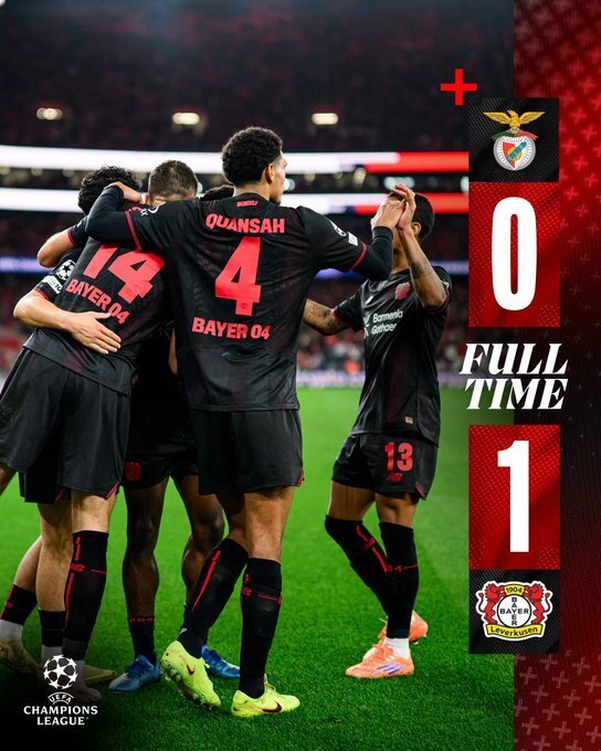 本菲卡0-1勒沃库森