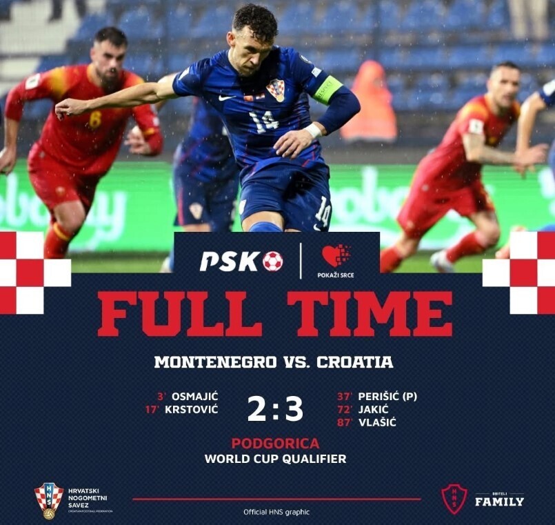 克罗地亚3-2黑山