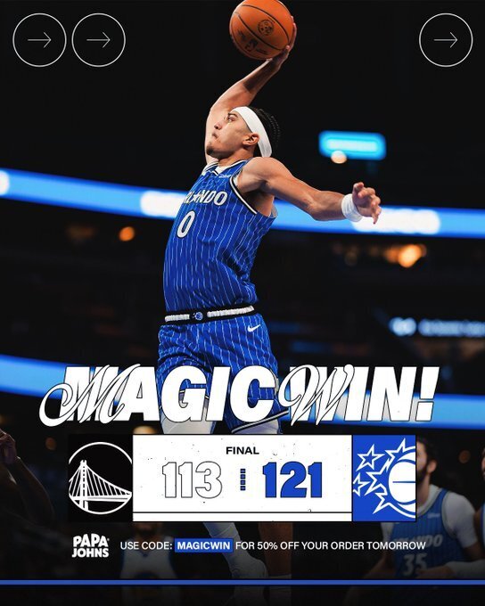 魔术121-113力克勇士