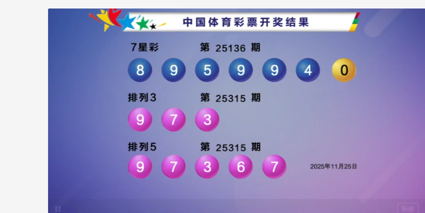 体彩开奖详情