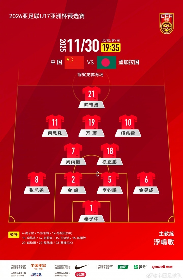 中国首发阵容