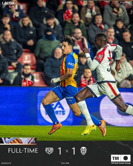 巴列卡诺1-1瓦伦西亚