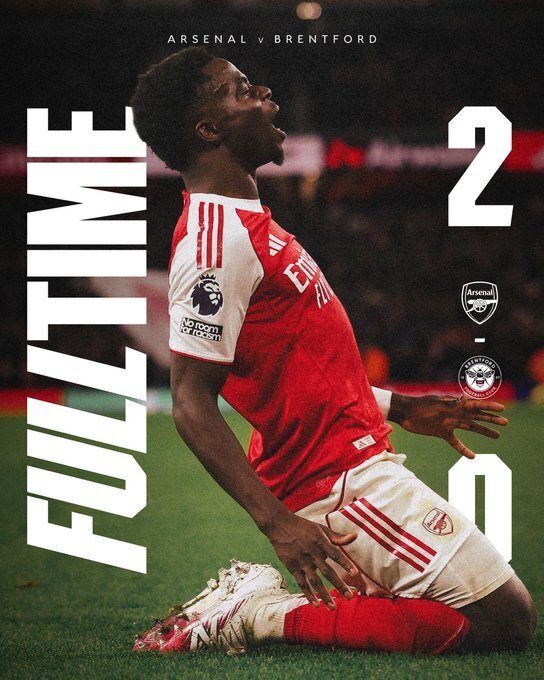 阿森纳2-0布伦特福德