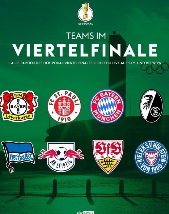 德国杯1/8决赛名单