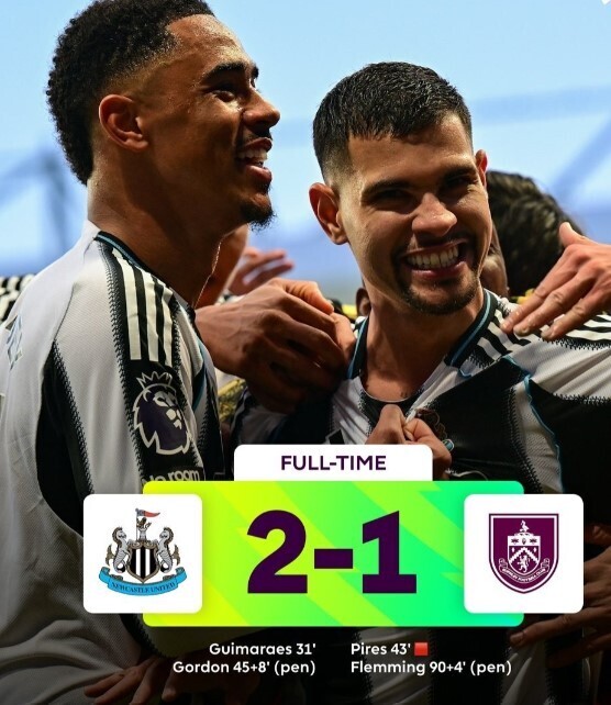 纽卡斯尔联2-1伯恩利