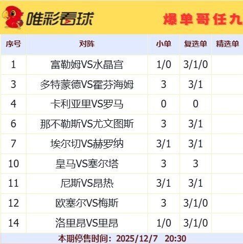 爆单哥25181期小单和复选单
