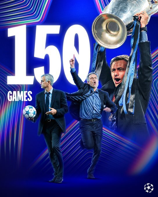 穆里尼奥150场欧冠里程碑