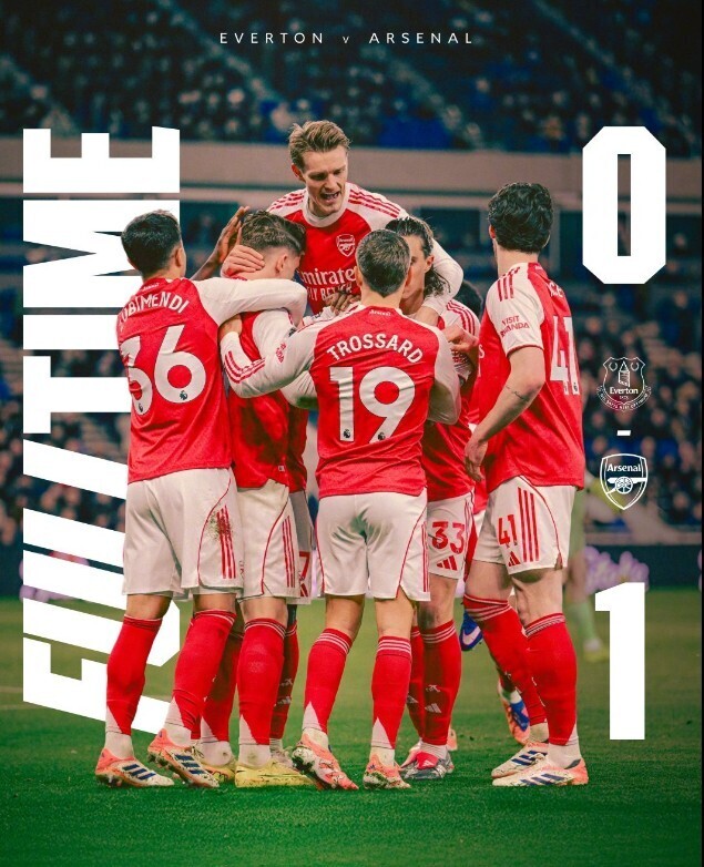 阿森纳1-0埃弗顿