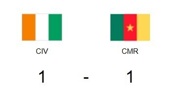 科特迪瓦1-1喀麦隆