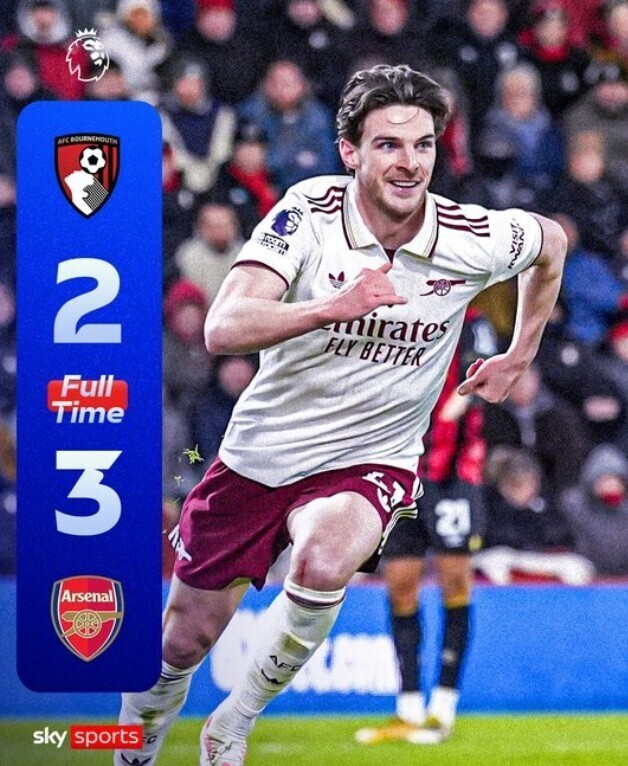 阿森纳3-2伯恩茅斯