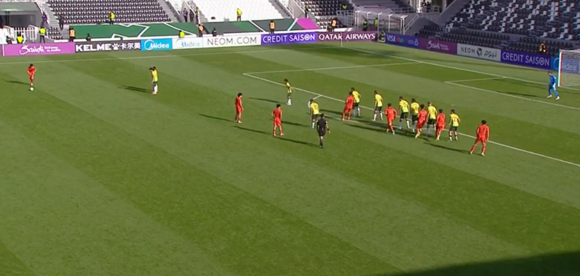 中国凭借王钰栋发出的定位球取得了本届U23亚洲杯唯一进球