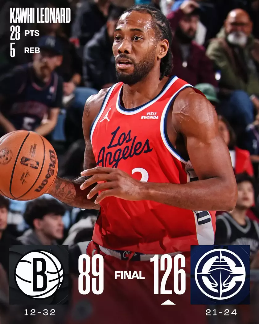 伦纳德此役高效砍下28分5板