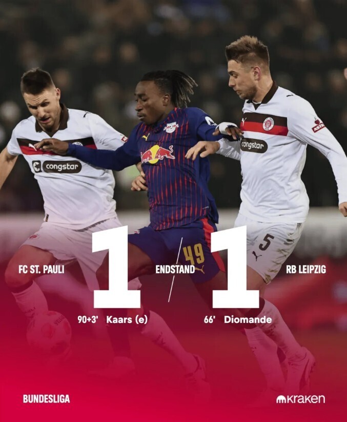 圣保利1-1RB莱比锡