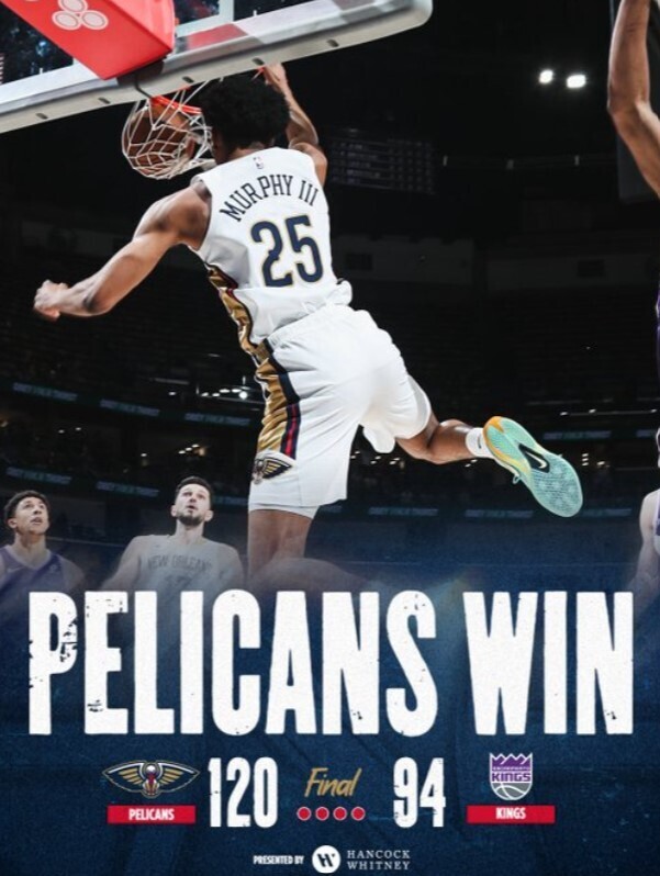 鹈鹕120-94大胜国王