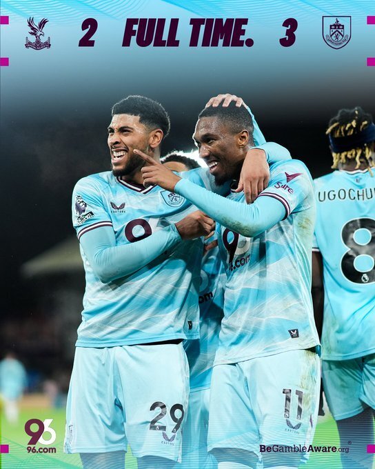 伯恩利3-2水晶宫