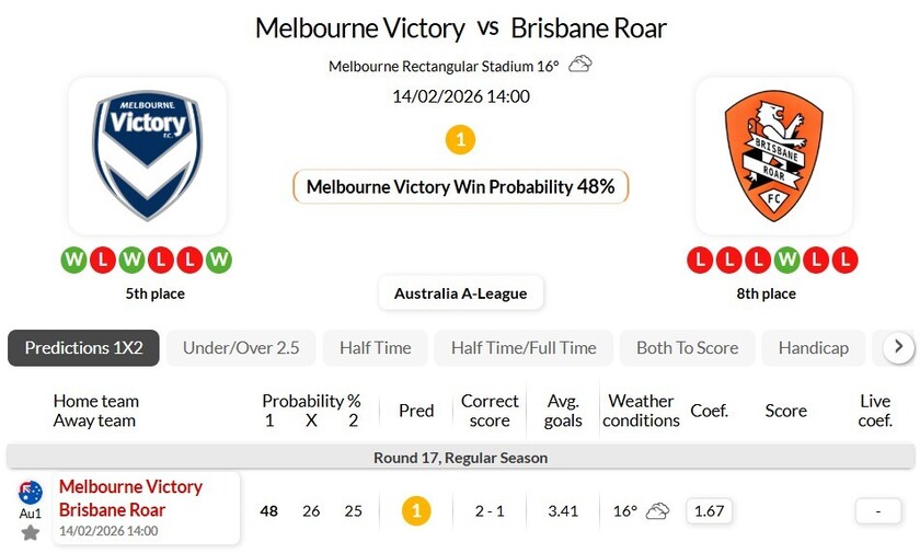 墨尔本胜利VS布里斯班狮吼