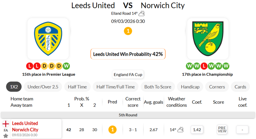 利兹联VS诺维奇