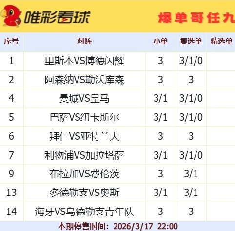 爆单哥26044期小单和复选单