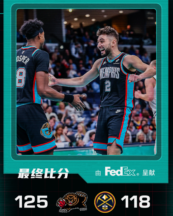 灰熊125-118掘金