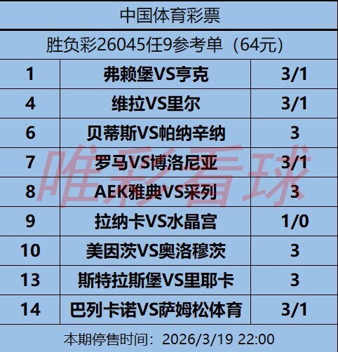 姜山冷门26045期