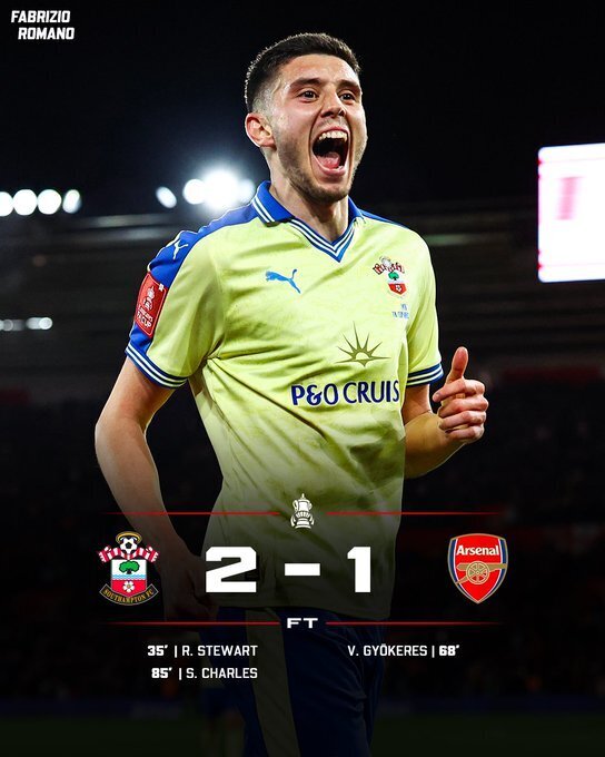 南安普顿2-1阿森纳