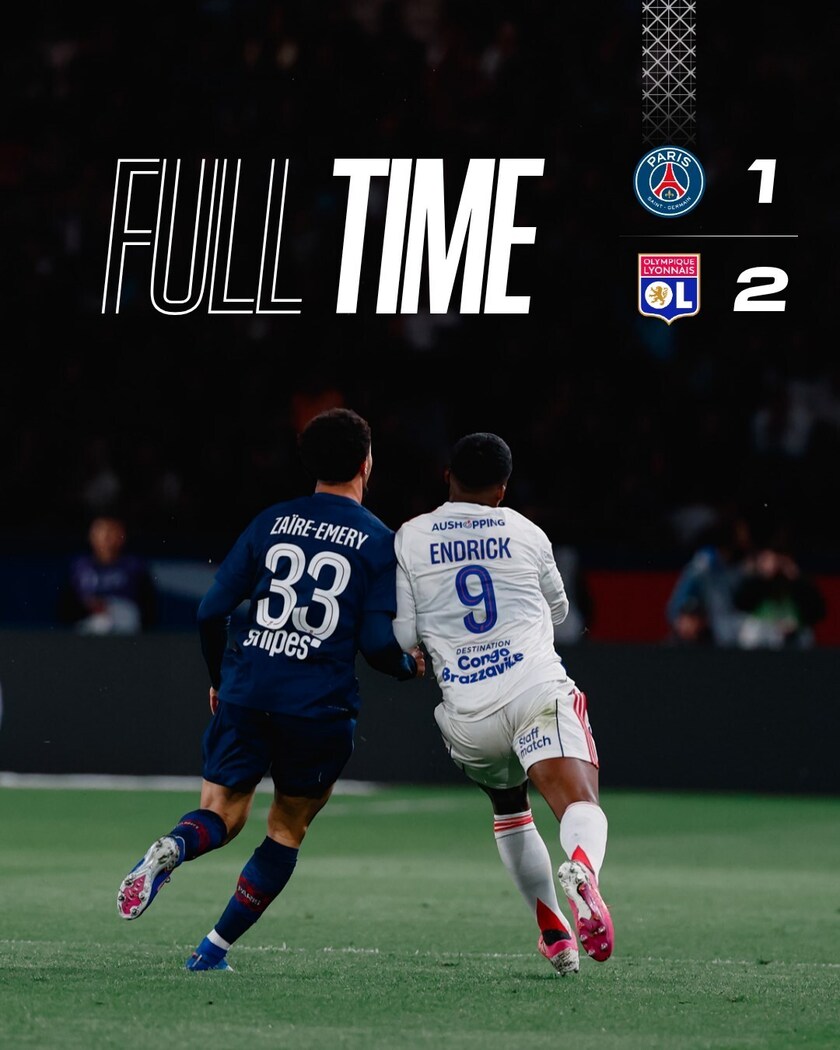 巴黎圣日耳曼1-2里昂